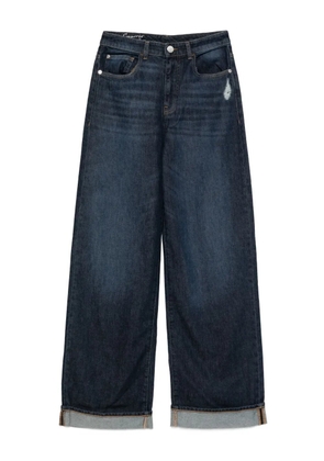 Emporio Armani distressed wide-leg jeans - Blue