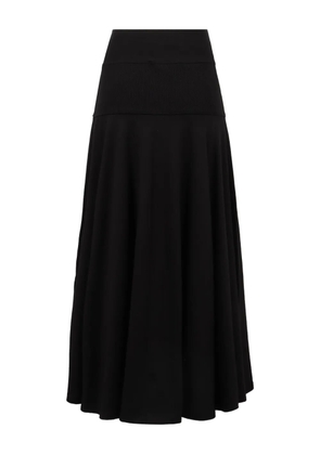 Plan C cotton A-line midi skirt - Black