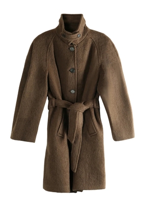Amomento belted button coat - Brown