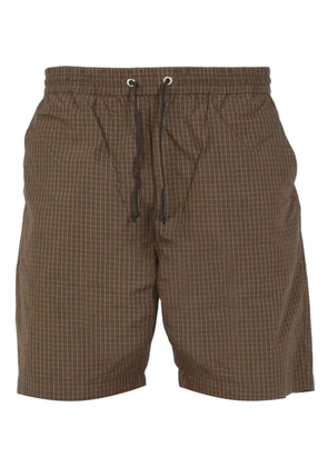 Universal Works drawstring checked shorts - Brown