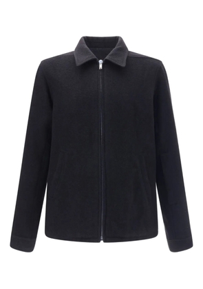 Rick Owens pointed-collar zip-front shirt jacket - Black