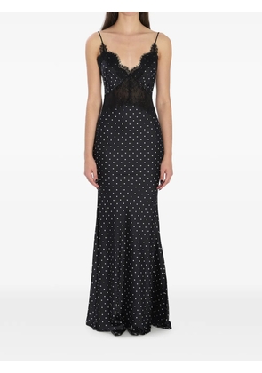 Self-Portrait polka-dot lace maxi dress - Black