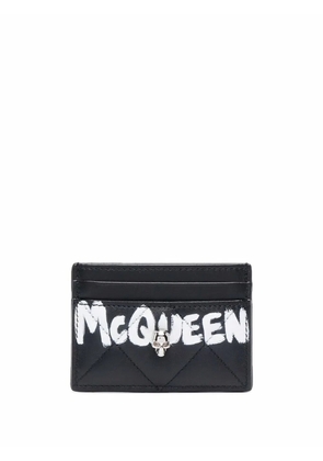 Alexander McQueen skull-embellishment quilted wallet - Black