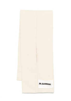 Jil Sander logo-patch scarf - White