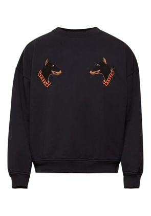 RHUDE dog-embroidered crew-neck sweatshirt - Black