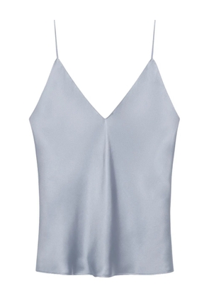 ANINE BING Ellen V-neck silk top - Grey