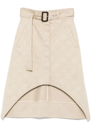 Givenchy monogram 72 asymmetric midi skirt - Neutrals
