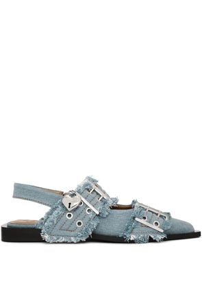 GANNI Feminine denim ballet flats - Blue