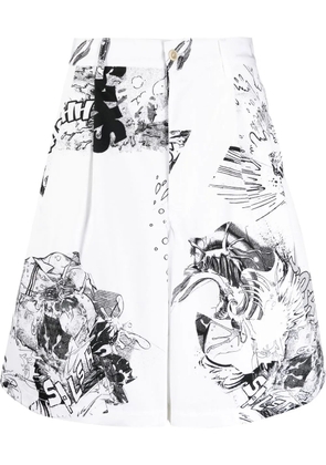Comme Des Garçons Shirt x Christian Marclay wide-leg shorts - White