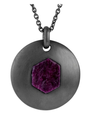 Parts of Four ruby-set disc necklace - Black