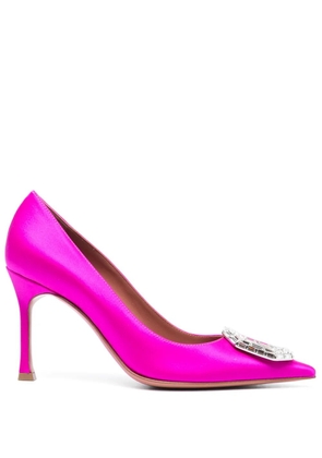 Amina Muaddi Camelia 90mm crystal-embellished pumps - Pink