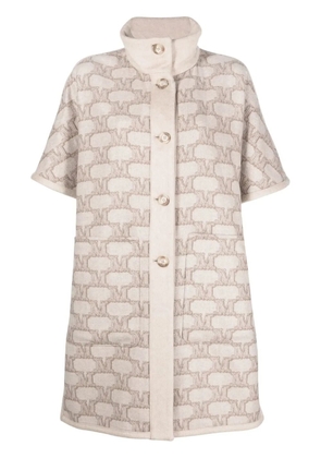 Max Mara Enica reversible monogram-pattern coat - Neutrals