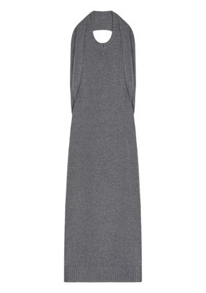 Courrèges over the shoulder draped midi dress - Grey