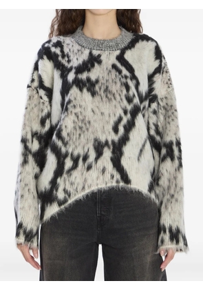 The Attico python-print ribbed sweater - Black