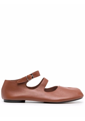 Maison Margiela Tabi leather ballerina shoes - Brown