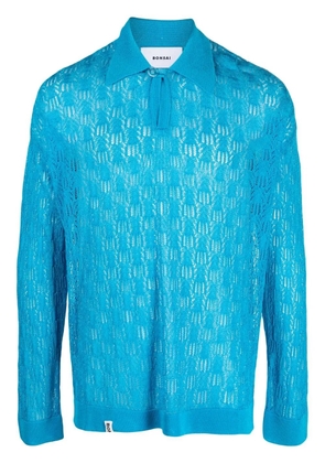 Bonsai pointelle-knit polo shirt - Blue
