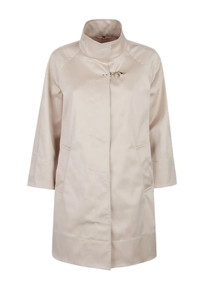 Fay high-neck patch-pockets oversized coat - Neutrals