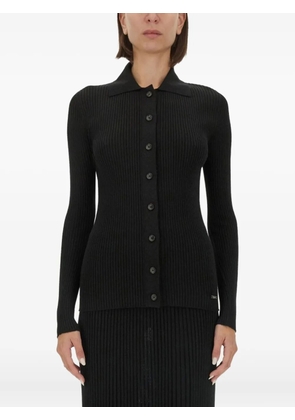 Kiton buttoned ribbed top - Black