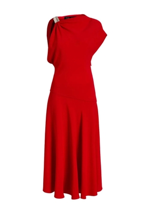 Proenza Schouler draped one-shoulder midi party dress - Red