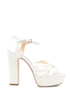 Jimmy Choo Heloise knot platform sandals - White