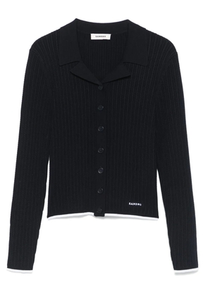SANDRO notched-collar cardigan - Blue