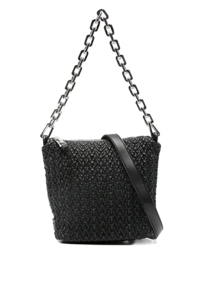 Emporio Armani chain-strap woven shoulder bag - Black