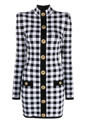 Balmain gingham mini dress - Black