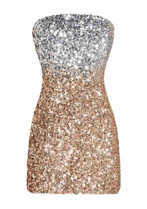 Retrofete two-tone mini dress - Silver