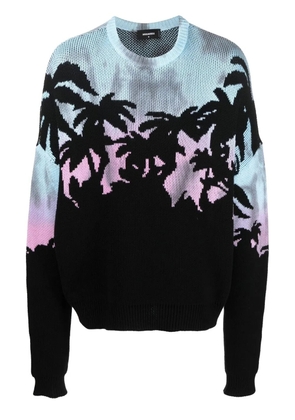 DSQUARED2 tropical patterned-jacquard jumper - Black