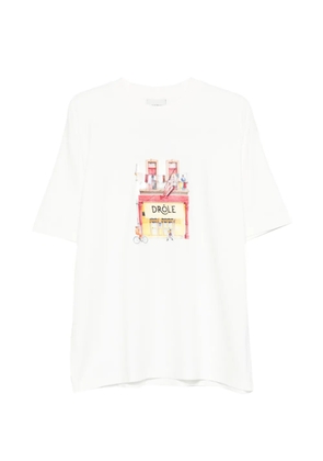 Drôle De Monsieur Café front-print T-shirt - White