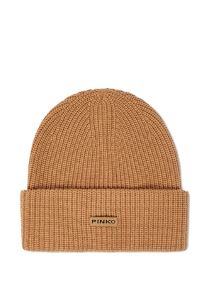 PINKO ribbed beanie - Neutrals
