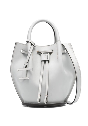 Tod's mini logo-charm bucket bag - Grey