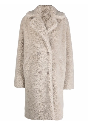 Philipp Plein Teddy Bear oversized cocoon coat - Neutrals
