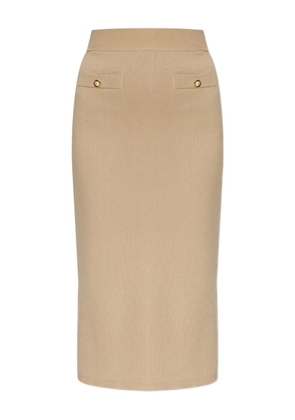 Alessandra Rich button-detailed knit skirt - Neutrals