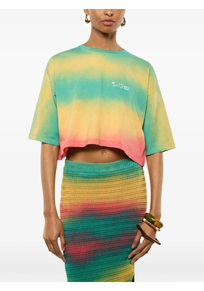 Laneus tie-dye cropped T-shirt - Green