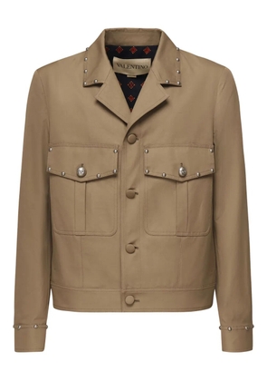 Valentino Garavani studded cotton jacket - Brown