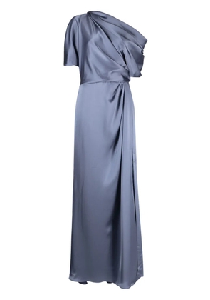 Amsale off-shoulder draped-detail gown - Blue
