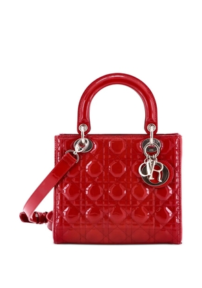 Christian Dior Pre-Owned Lady Dior Bag Cannage Quilt Patent Medium satchel - Red
