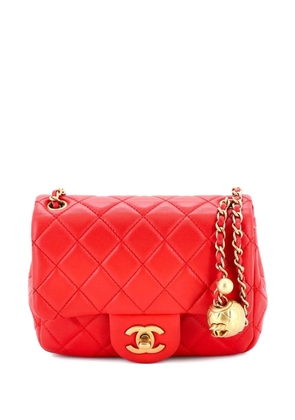 CHANEL Pre-Owned Pearl Crush Square Flap Bag Quilted Lambskin Mini crossbody bag - Red