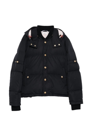 Thom Browne logo-button padded jacket - Blue