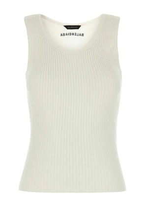 Balenciaga ribbed tank top - White