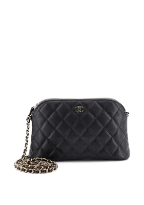 CHANEL Pre-Owned CC Dome Zip Clutch with Chain Quilted Caviar Small shoulder bag - Black
