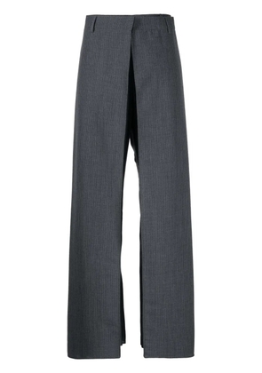 FENDI layered virgin wool trousers - Grey