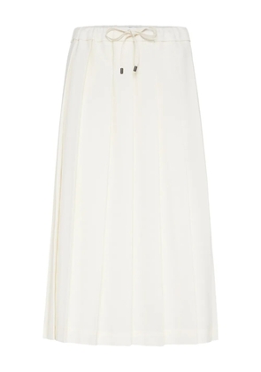 Brunello Cucinelli pleated midi skirt - White