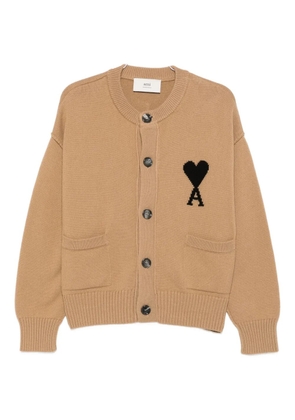 AMI Paris heart-logo buttoned cardigan - Neutrals
