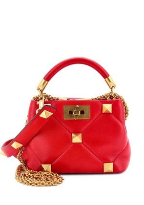 Valentino Garavani Pre-Owned Roman Stud Top Handle Bag Quilted Leather Mini shoulder bag - Red