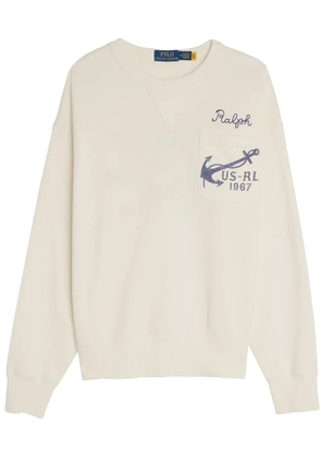 Polo Ralph Lauren logo-embroidered sweatshirt - Neutrals