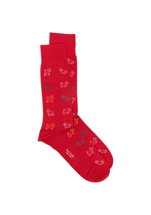 Paul Smith Mario dog-pattern socks - Red