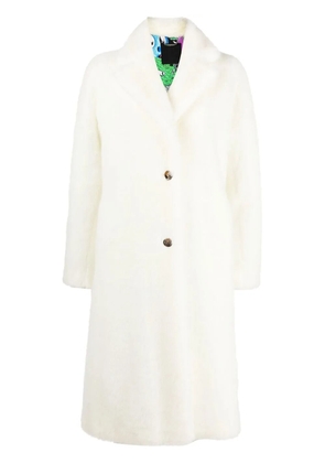 Philipp Plein monster-print faux-fur coat - White