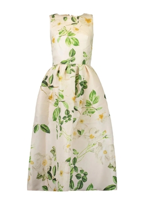 Monique Lhuillier floral-print maxi dress - Neutrals